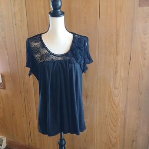 Elegant Black Lace Women's Blouse